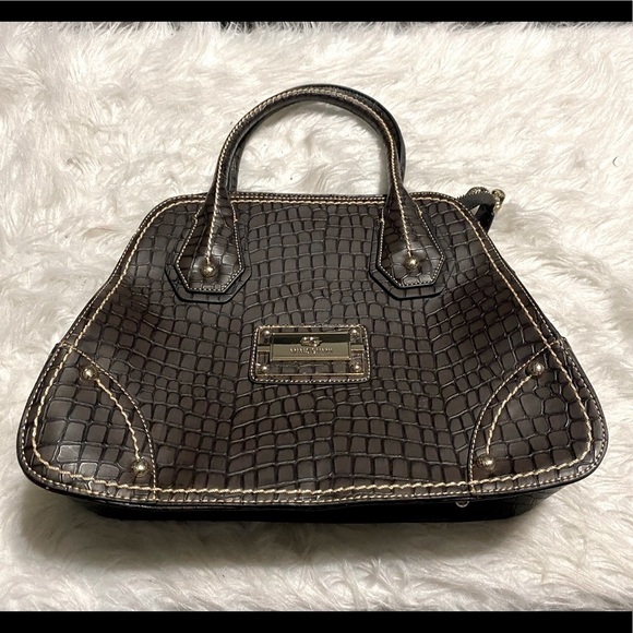EUC Anais Gvani Croco Embossed Satchel Bag - Picture 1 of 11